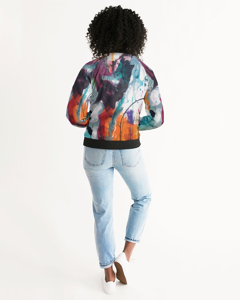 Women's Abstract Rust - Bomber Jacket - FO