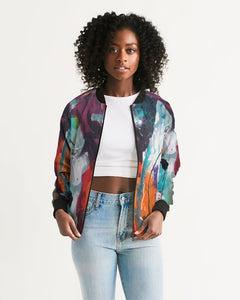 Women's Abstract Rust - Bomber Jacket - FO