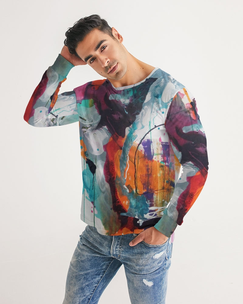 Men's Abstract Rust Long Sleeve Top - FO