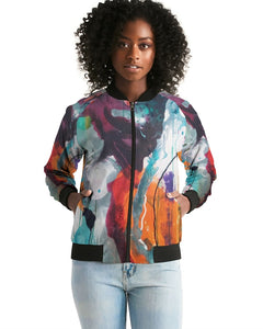 Women's Abstract Rust - Bomber Jacket - FO